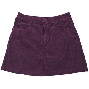Zara‎ Women's Burgundy Ribbed Corduroy Slash Pocket A-Line Mini Skirt Size Large